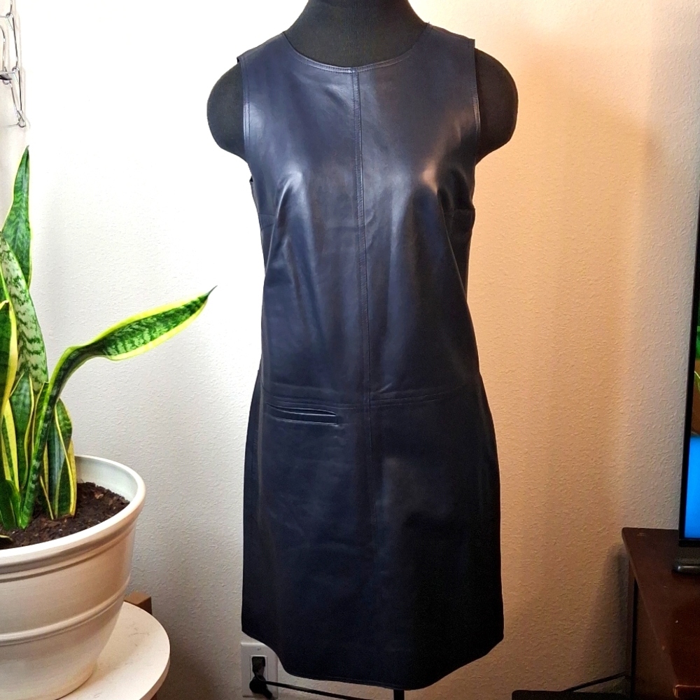 JAEGER London women's leather mini dress size 8